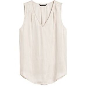 Banana Republic Shell Top washable silk ivory top sleeveless tank v-neck medium